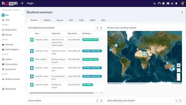 Noggin Incident Management Screen