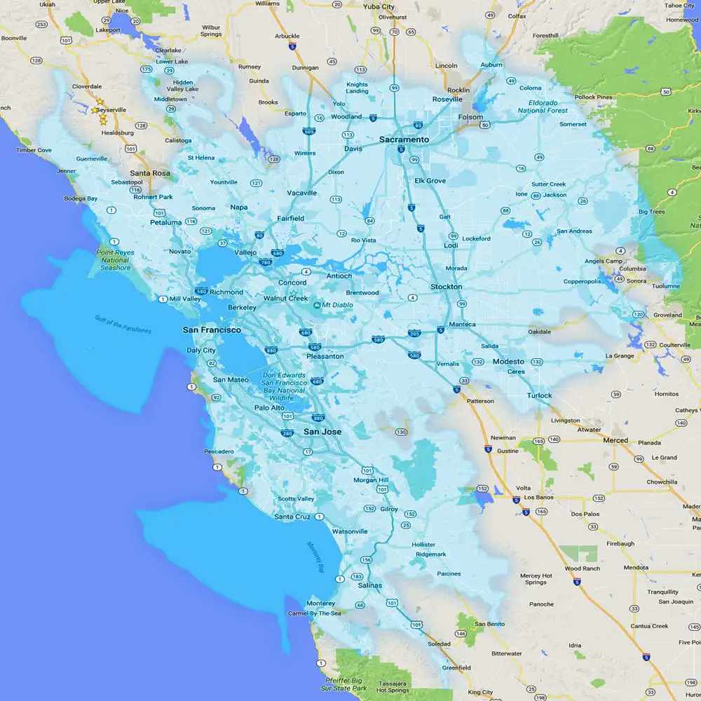Bay Area Two-Way Radio Coverage Map