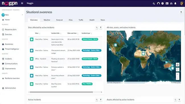 Noggin Incident Management Screen